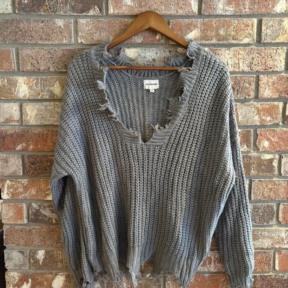 Unbranded Women's Grey and Blue Jumper